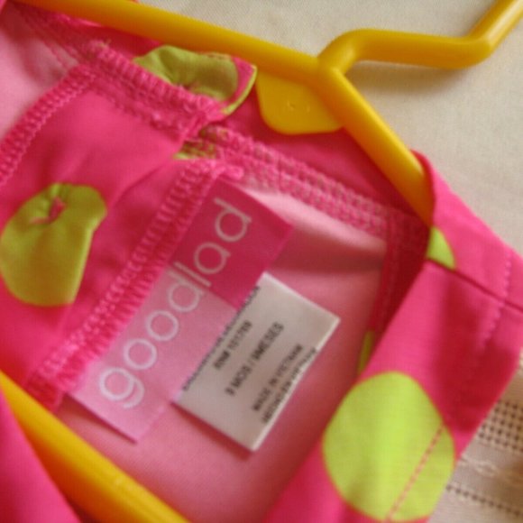 Good Lad Pink lime  Polka Dot Baby dress 9 Months - Picture 4 of 6